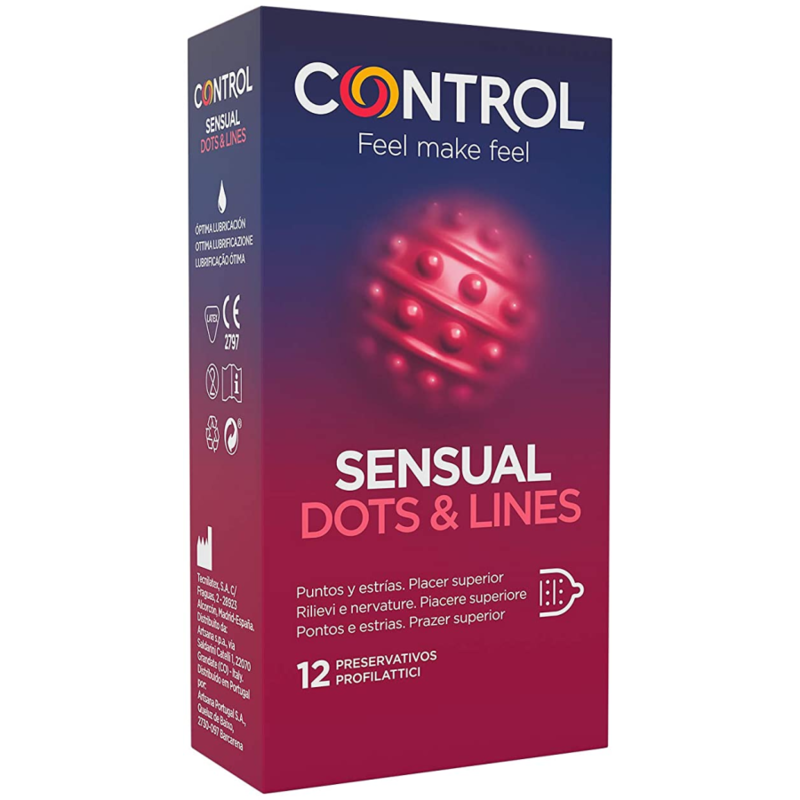 CONTROL CONDOMS Sensual dots & lines points and stretch marks 12 units