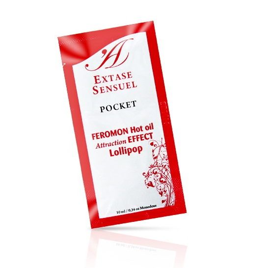 EXTASE SENSUAL Massage oil with heat effect pheromones lollipop 10 ml