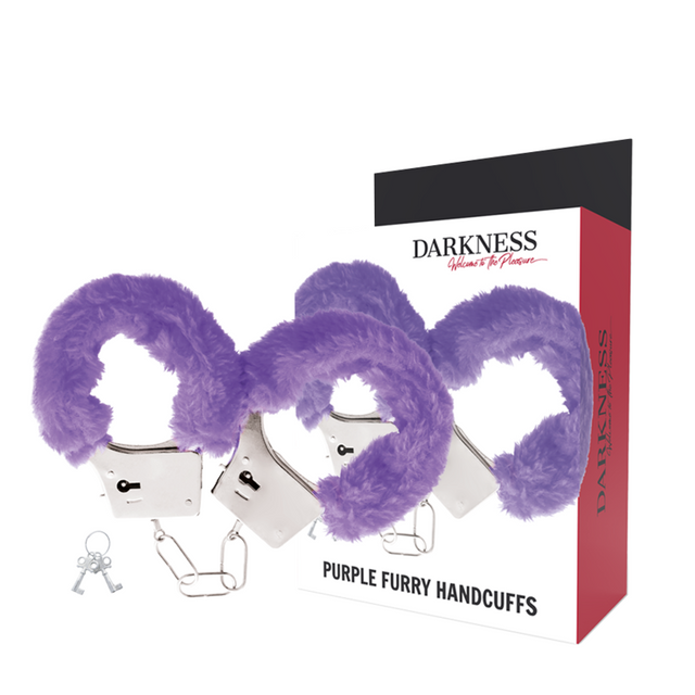 DARKNESS BONDAGE Lilac lined metal handcuffs