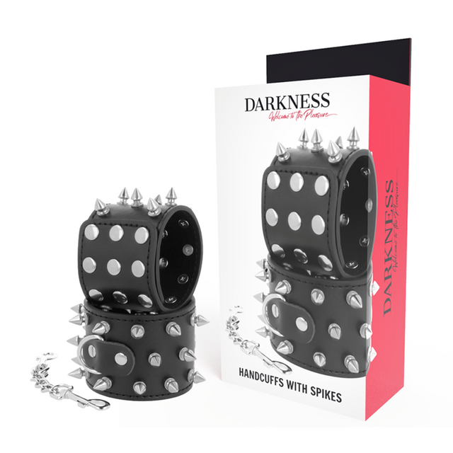 DARKNESS BONDAGE Skulls and bones black spiked handcuffs