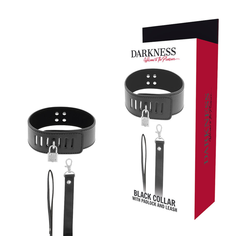 DARKNESS BONDAGE BDSM collar with black lock