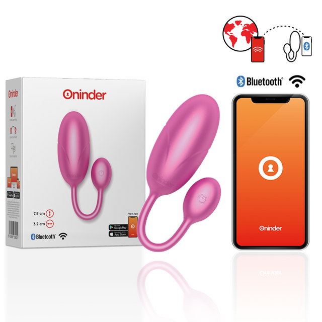 ONINDER Tokyo vibrating egg pink 7.5 x 3.2 cm free APP