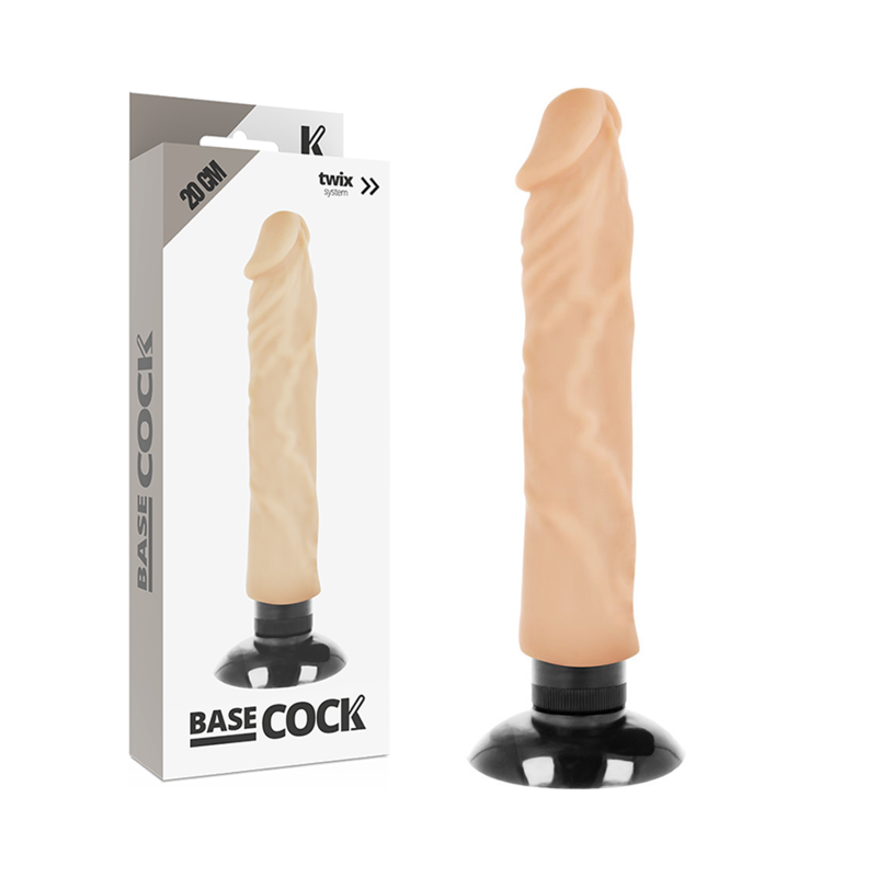 BASECOCK Realistic vibrator 2-1 flesh 20 cm -o- 4 cm