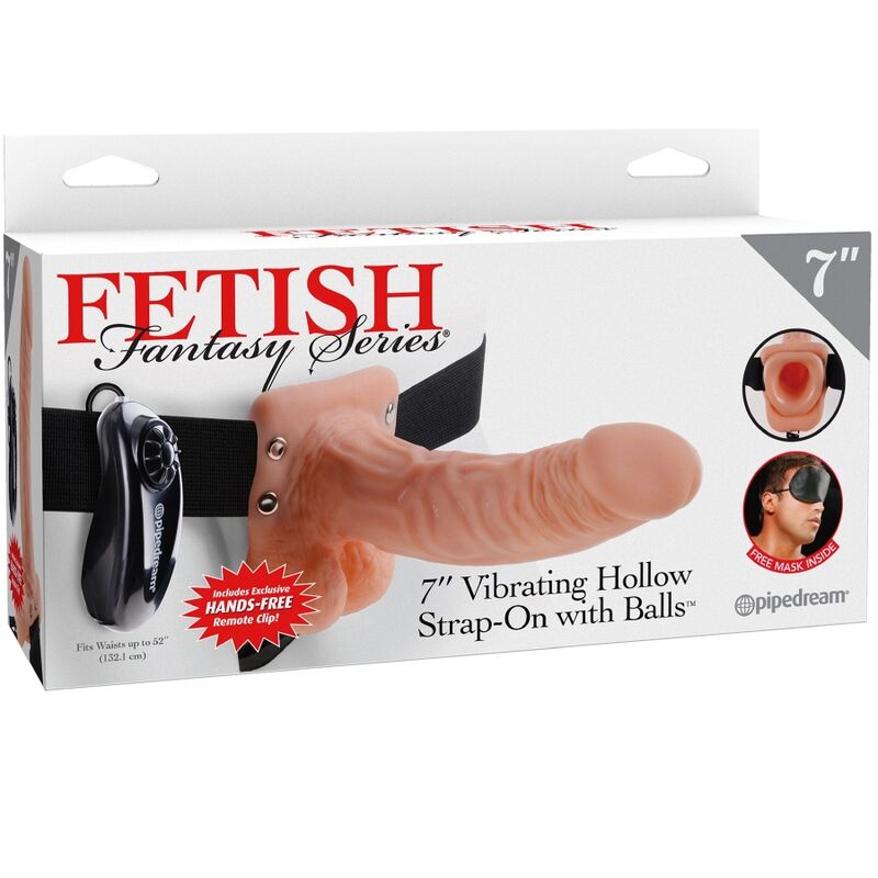 FETISH FANTASY SERIES Adjustable harness remote control realistic penis with testicles 17.8 cm