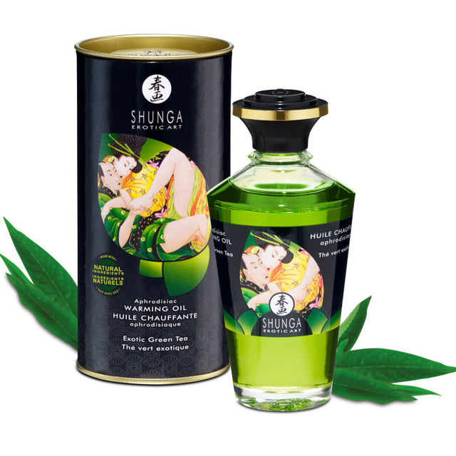 SHUNGA OILS Organic green tea heat effect massage oil 100 ml