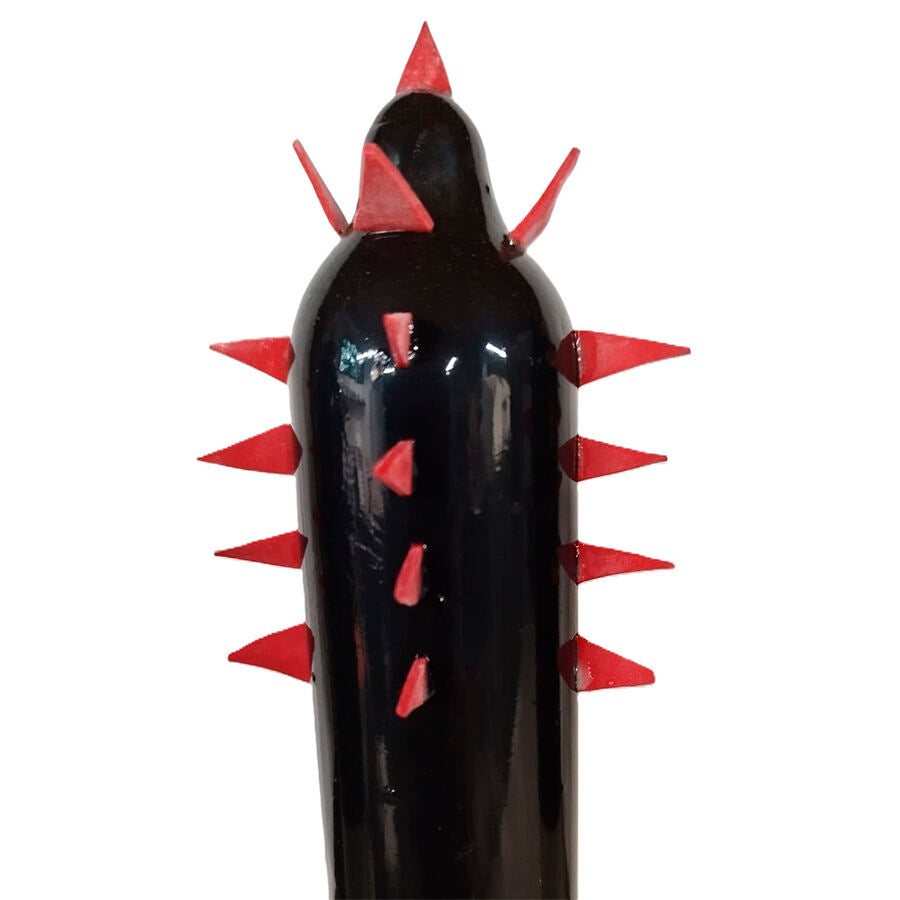 CONDOMERIE - HANDPAINTED NOVELTY CONDOMS BLACK CACTUS XL