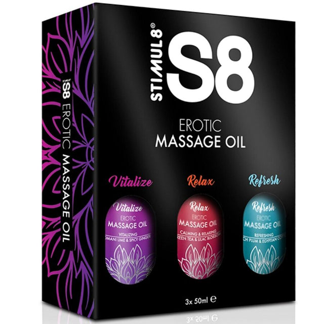 STIMUL8 S8 massage oil box 3 x 50 ml