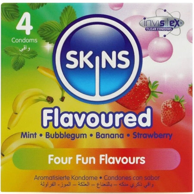 SKINS Multi flavors premium condoms pack 4