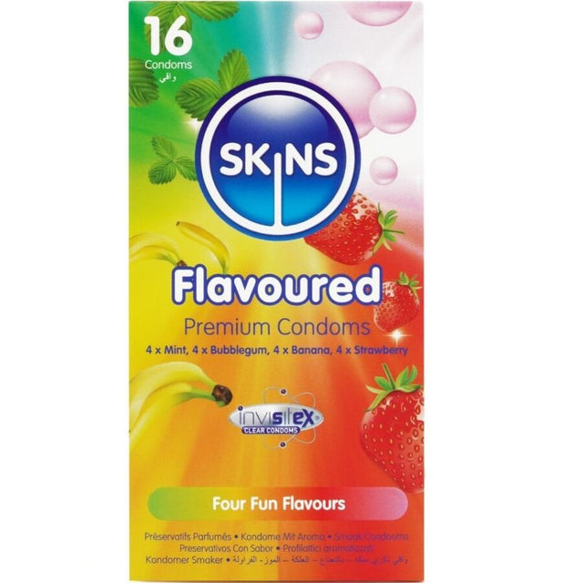SKINS Multi flavors premium condoms pack 16