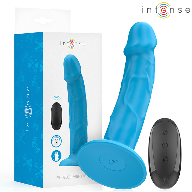 INTENSE REMOTE CONTROL Phoebe realistic vibrator 10 vibrations blue remote control