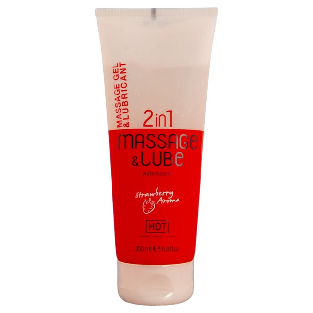 HOT Massage & glide gel 2in1 strawberry 200 ml