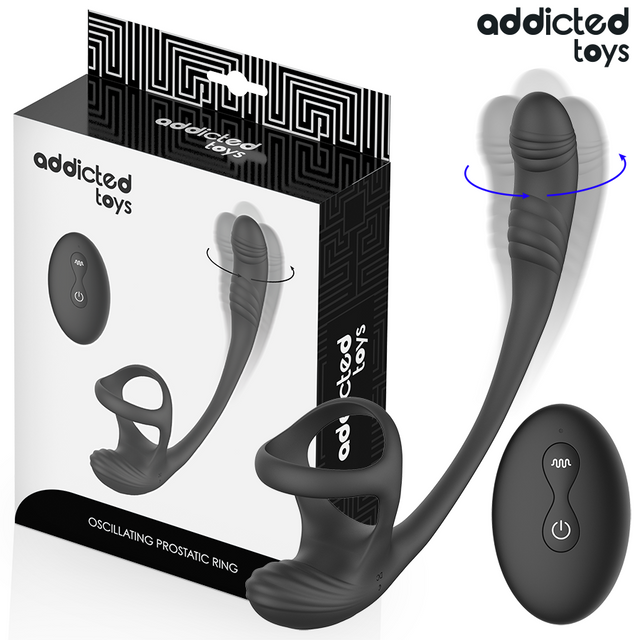 ADDICTED TOYS - ANAL PLUG WITH VIBRATION AND 360º WAVING AND TESTICLE STIMULATOR