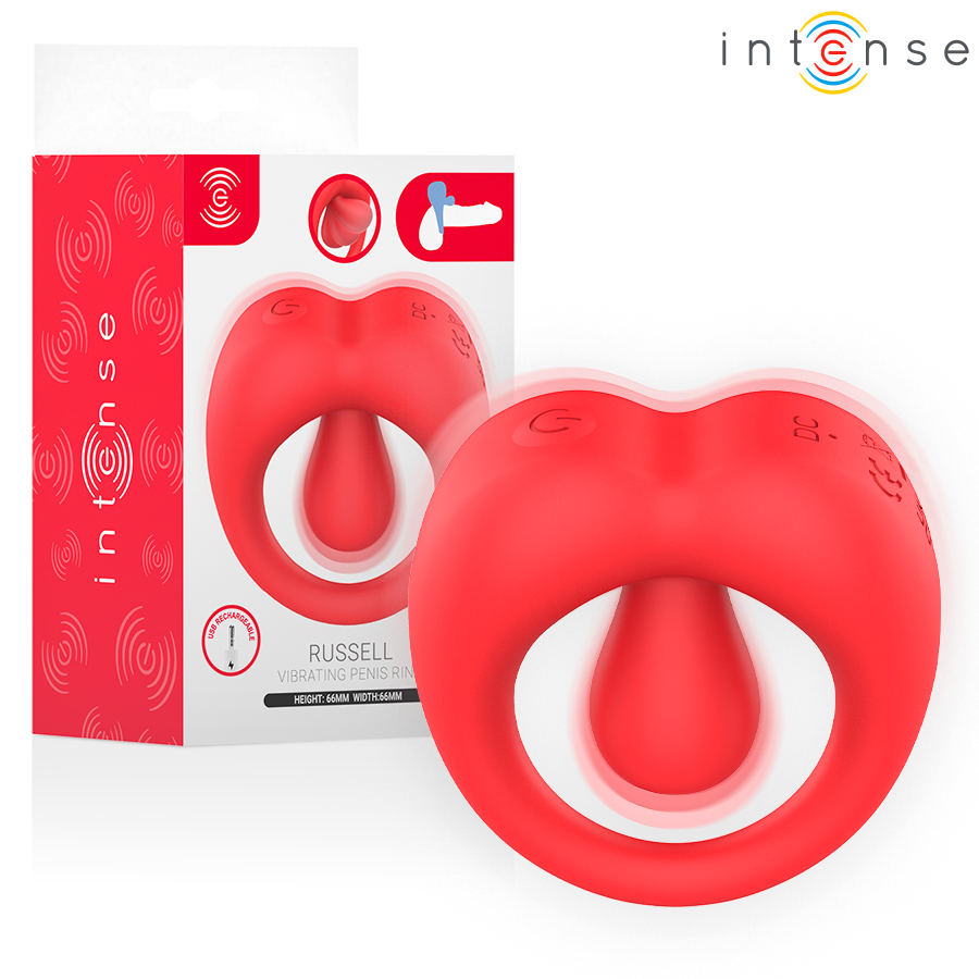 INTENSE FOR HIM Russell vibrating penis ring with clitoris stimulation