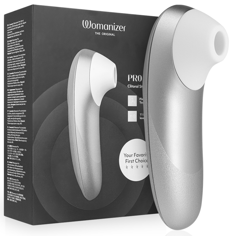 WOMANIZER Pro vibrant clitoral stimulator silver grey