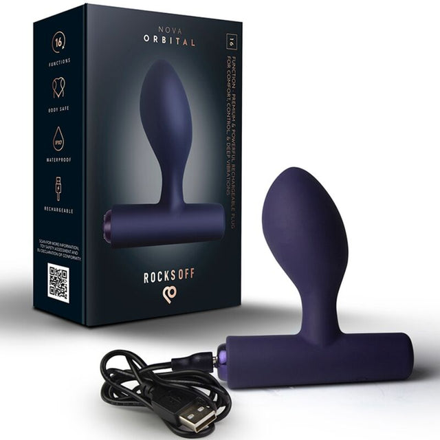 ROCKS-OFF Nova orbital rechargeable premium & powerful anal plug 16 function