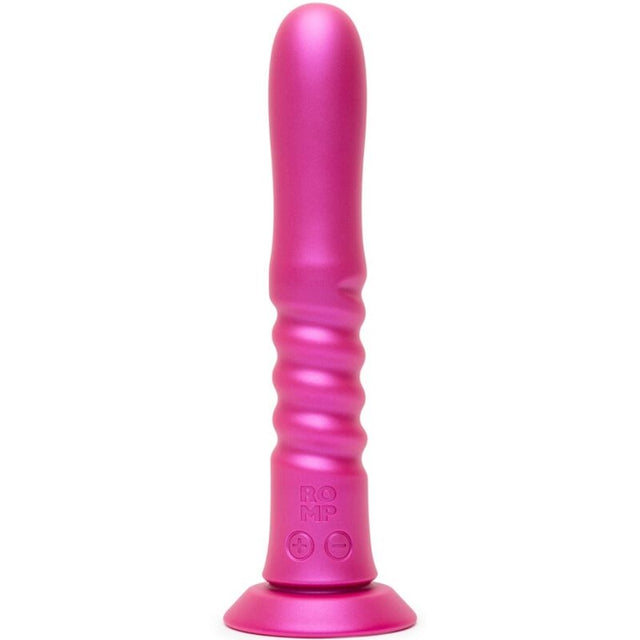ROMP Jiggle up and down vibrator with pink suction cup