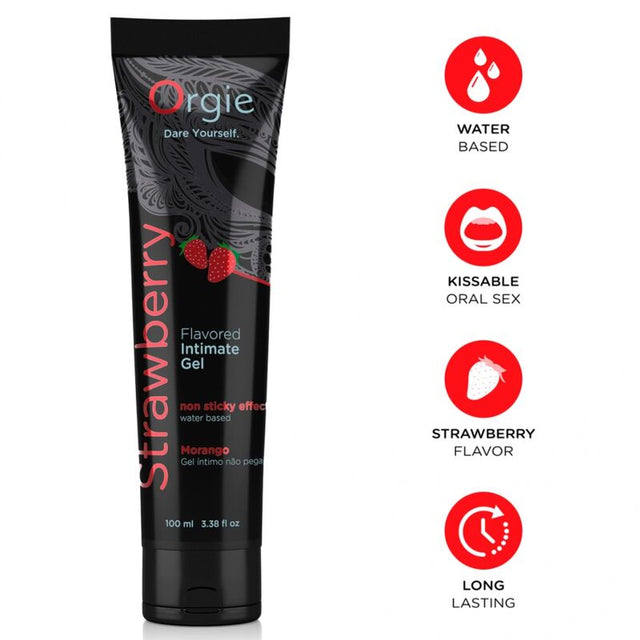 ORGIE Lube tube strawberry kissable water-based intimate gel 100 ml