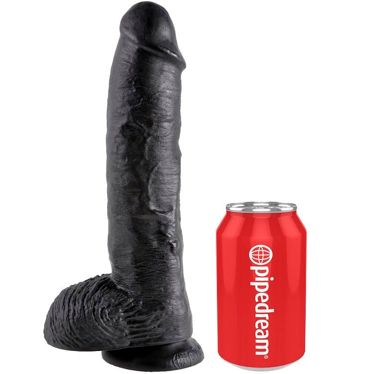 KING COCK Dildo black with balls 25.4 cm