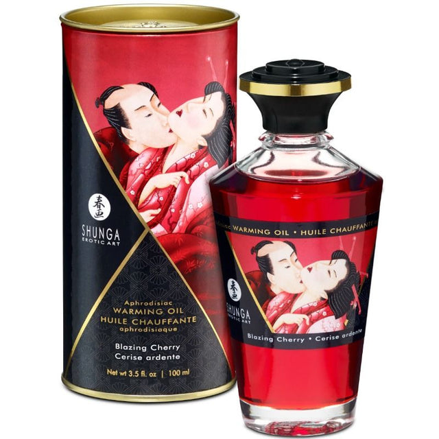 SHUNGA OILS Heat effect massage oil intense cherry flavor 100 ml