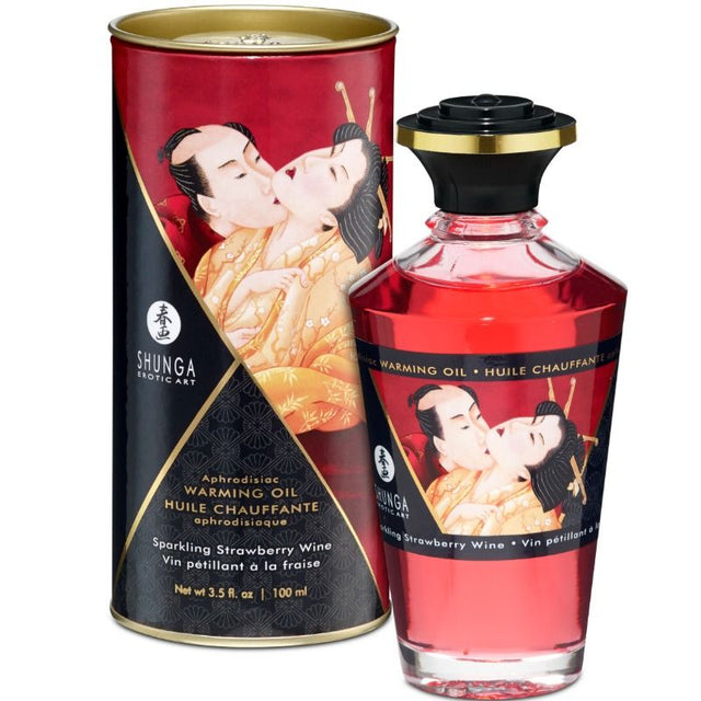 SHUNGA OILS Strawberries and cava heat effect massage oil 100 ml